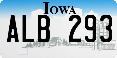 IA license plate ALB293
