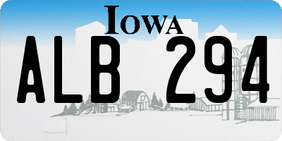 IA license plate ALB294