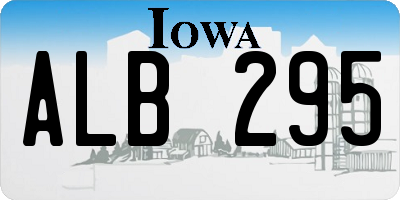 IA license plate ALB295