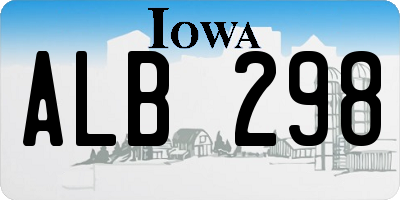 IA license plate ALB298