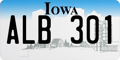 IA license plate ALB301