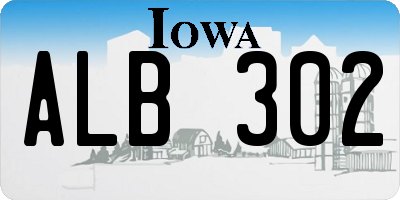 IA license plate ALB302