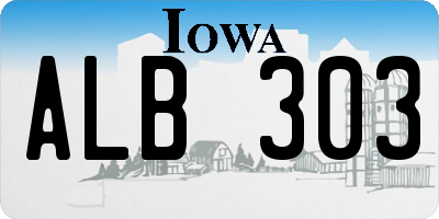 IA license plate ALB303