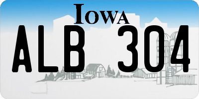 IA license plate ALB304