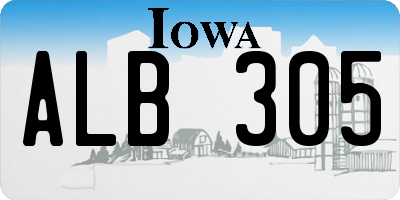 IA license plate ALB305