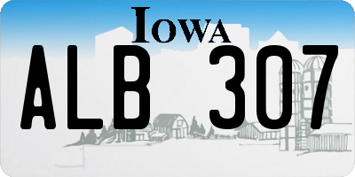 IA license plate ALB307