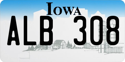 IA license plate ALB308