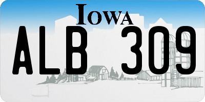 IA license plate ALB309