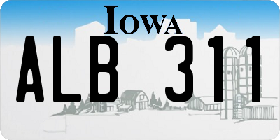 IA license plate ALB311