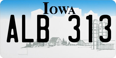 IA license plate ALB313