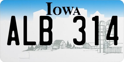 IA license plate ALB314