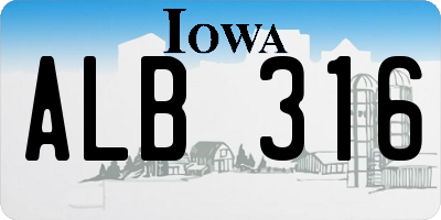 IA license plate ALB316