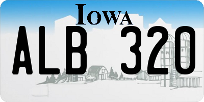 IA license plate ALB320