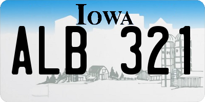 IA license plate ALB321