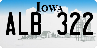 IA license plate ALB322