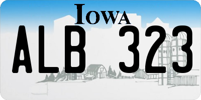 IA license plate ALB323