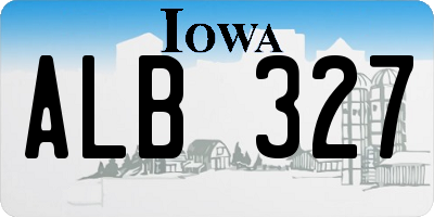 IA license plate ALB327