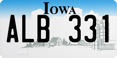 IA license plate ALB331