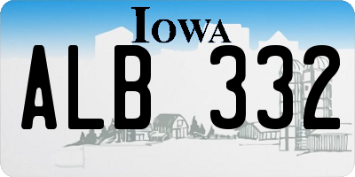 IA license plate ALB332