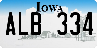 IA license plate ALB334