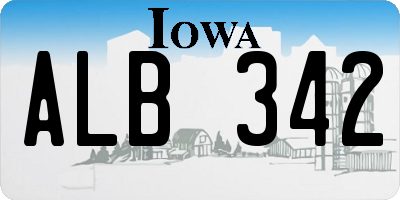 IA license plate ALB342