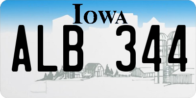 IA license plate ALB344