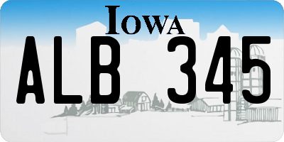 IA license plate ALB345