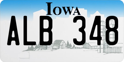 IA license plate ALB348