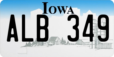 IA license plate ALB349