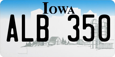 IA license plate ALB350