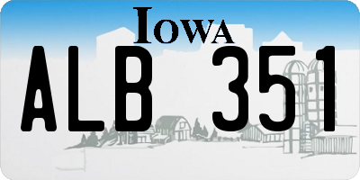 IA license plate ALB351