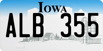 IA license plate ALB355