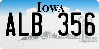 IA license plate ALB356