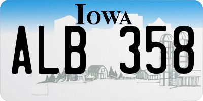 IA license plate ALB358
