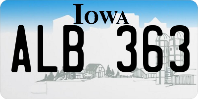 IA license plate ALB363