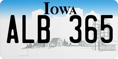 IA license plate ALB365