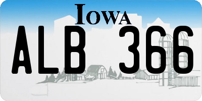 IA license plate ALB366