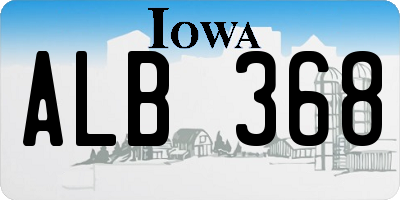 IA license plate ALB368