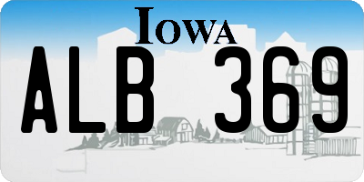 IA license plate ALB369