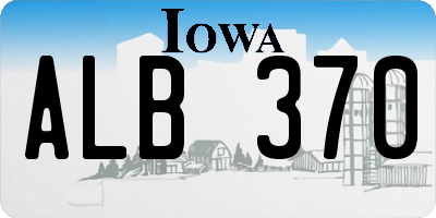 IA license plate ALB370