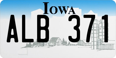 IA license plate ALB371