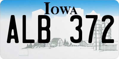 IA license plate ALB372
