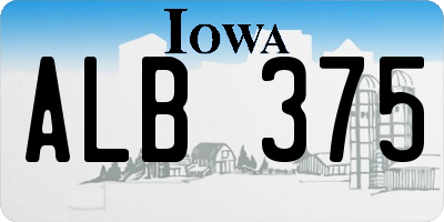 IA license plate ALB375