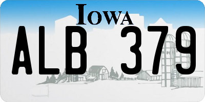 IA license plate ALB379
