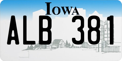 IA license plate ALB381