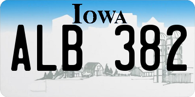 IA license plate ALB382