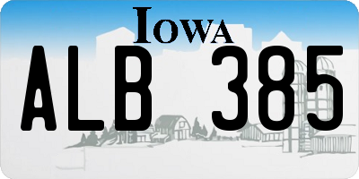 IA license plate ALB385