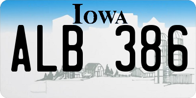 IA license plate ALB386