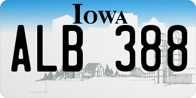 IA license plate ALB388