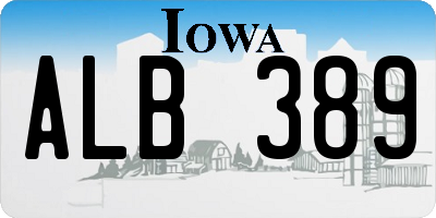 IA license plate ALB389